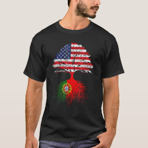 Camiseta Raízes Portuguesas Crescidas Americanas Bandeira d