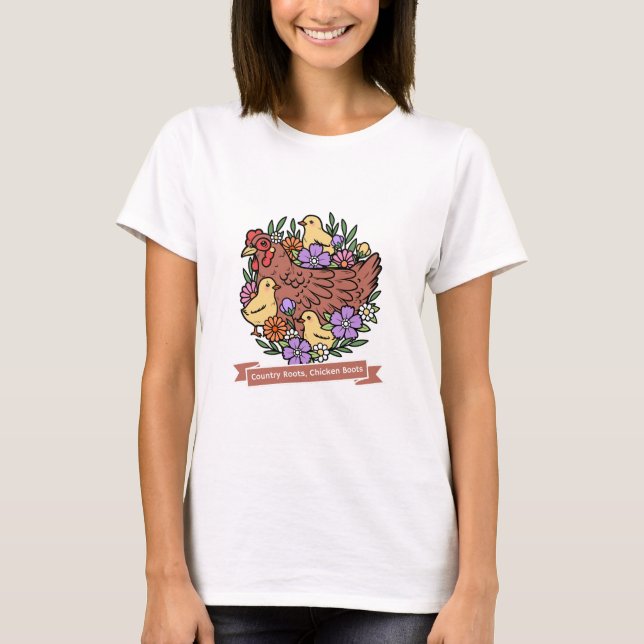 Camiseta Raízes Rurais, Frango Botas Frango  (Frente)