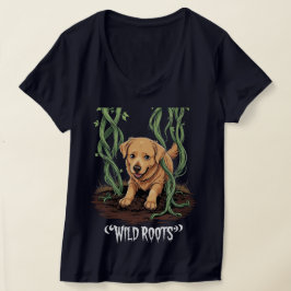 Camiseta Raízes Selvagens - Design do Jardim do Retriever d