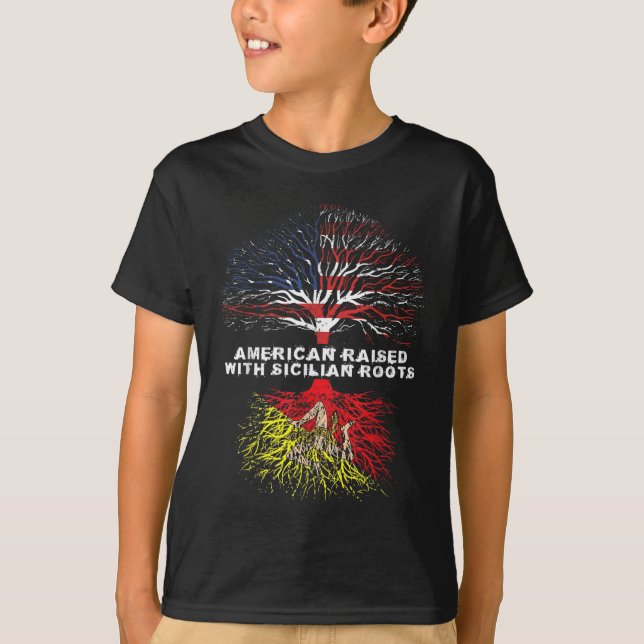 Camiseta Raízes sicilianas Raízes Americanas (Frente)