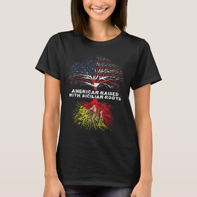 Camiseta Raízes sicilianas Raízes Americanas (Frente)