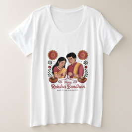 Camiseta Raksha Bandhan para Mulheres Tamanho Plus
