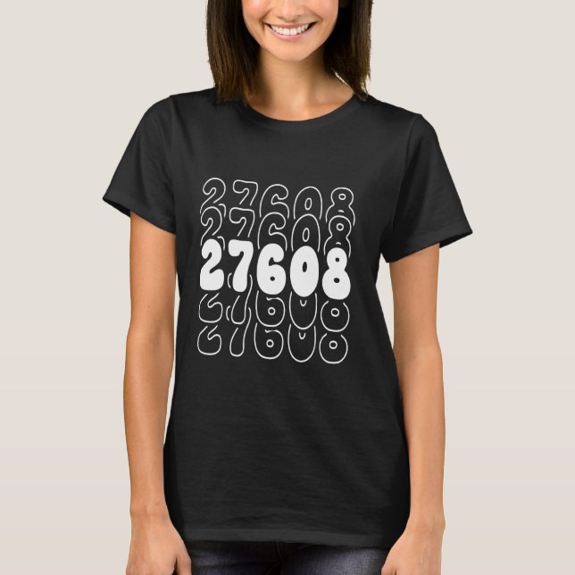 Camiseta Raleigh 27608 North Carolina NC Zipcode (Frente)