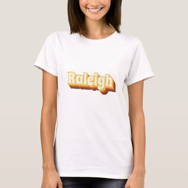 Camiseta Raleigh Retro Vintage Text (Frente)