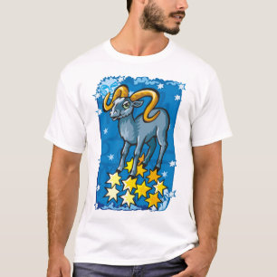 Camiseta Ram do Aries no céu nocturno com estrelas