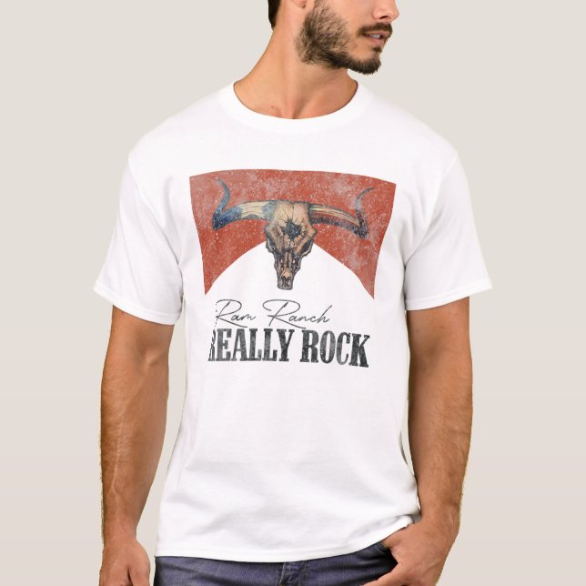 Camiseta Ram Ranch Realmente Rock Bull Crânio Ocidental M (Frente)
