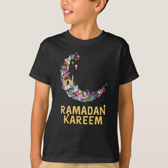 Camiseta Ramadã Kareem Mubarak em lua (Frente)