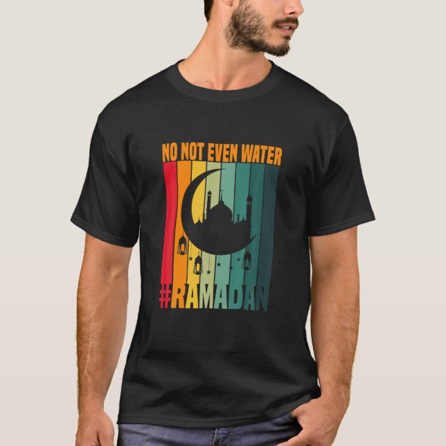 Camiseta Ramadã, muçulmano em jejum, nem sequer água Ramadã (Frente)
