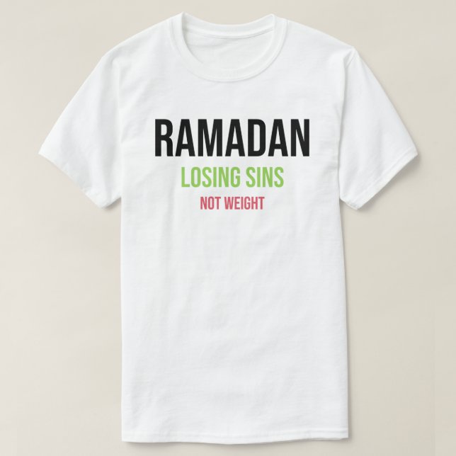 Camiseta Ramadã Perdendo Pneus sem Peso (Frente do Design)