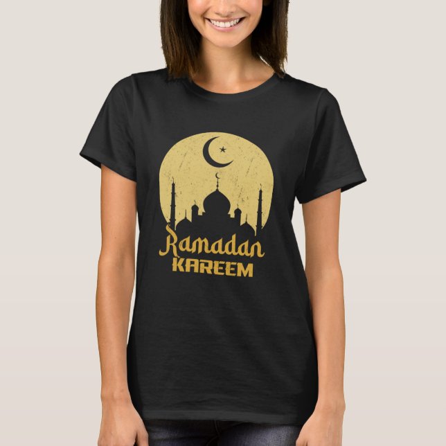 Camiseta Ramadan Kareem Mubarak muçulmano mês rápido (Frente)
