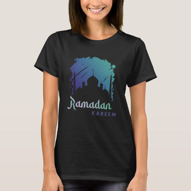 Camiseta Ramadan Kareem Mubarak muçulmano mês rápido (Frente)