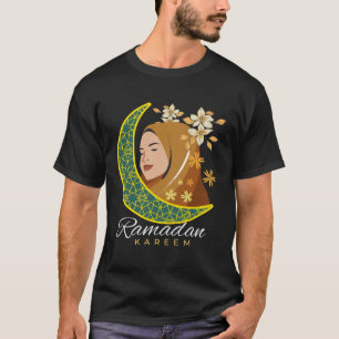 Camiseta Ramadan Kareem Muçulmana Hijabi Girl cantando Rama