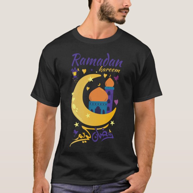 Camiseta Ramadan Kareem para Crianças Mulheres Feliz Ramadã (Frente)