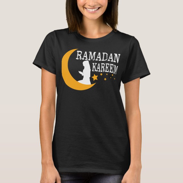 Camiseta Ramadan Kareem Santa Menina Hijab Girl Islâmica (Frente)
