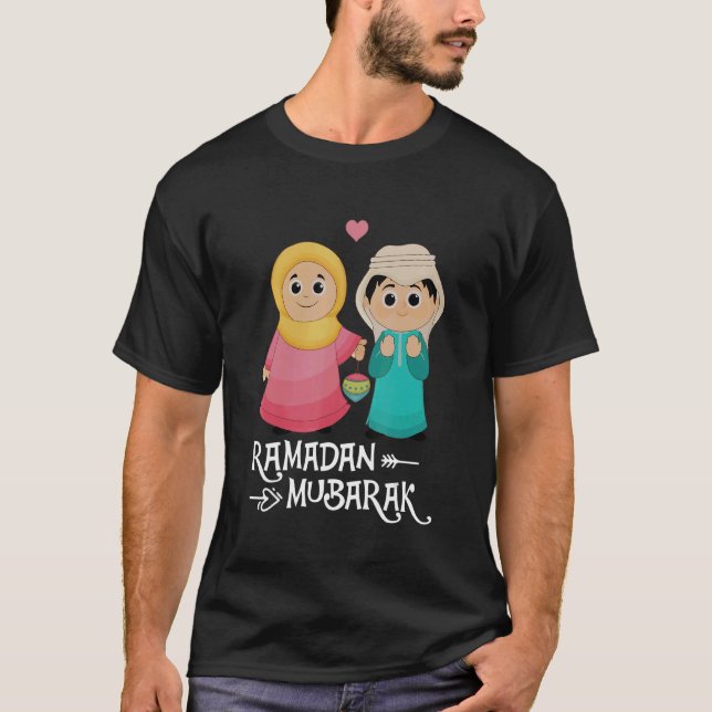 Camiseta Ramadan Kareem Santo Mês Hijab Girl Ramadan Fasti (Frente)