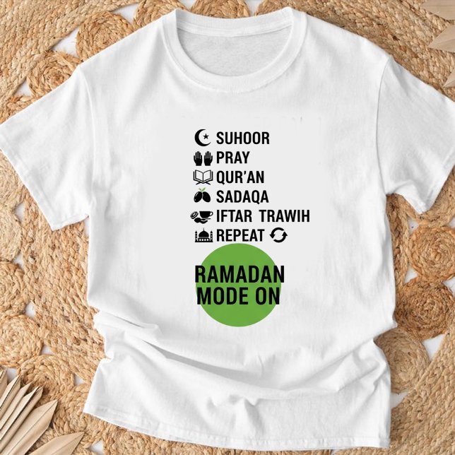 Camiseta Ramadan Mode On,Islamic Fasting Activities List, (Criador carregado)