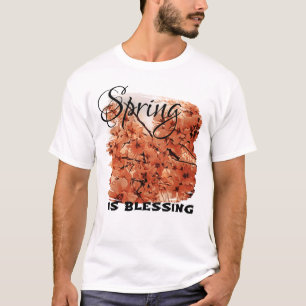 Camiseta Ramais De Cereja Ornamentais Laranja Estilizado