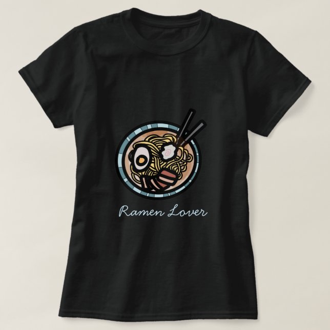Camiseta Ramen ama japonês fofo (Frente do Design)