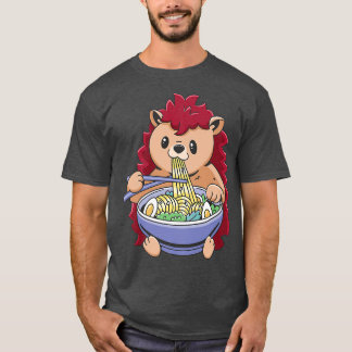 Camiseta Ramen Animal Hedgehog Noodles Oferece Presentes no