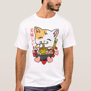 Camiseta Ramen - Anime Cat - Manga Japonês Cultura Art Blu