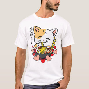 Camiseta Ramen - Anime Cat - Manga Japonês Cultural Art