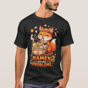 Camiseta Ramen Antes dos Problemas Fofo Kawaii Amante de Ra