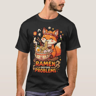 Camiseta Ramen Antes dos Problemas Fofo Kawaii Amante de Ra