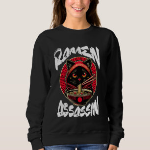 Camiseta Ramen Assassin Black Cat Engraçado Japonês Ramen N