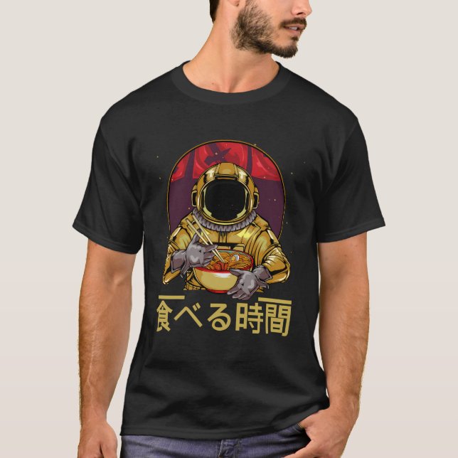 Camiseta Ramen Astronaut Soba Udon Bowl Anime Manga Noodle (Frente)