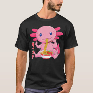 Camiseta Ramen Axolotl Kawaii Anime Axolotl Japonês Ramen