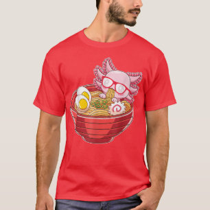 Camiseta Ramen Axolotl Kawaii Anime Comida Japonesa Garota-
