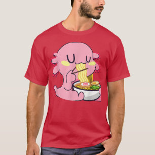 Camiseta Ramen Axolotls Japonês Anime Kawaii