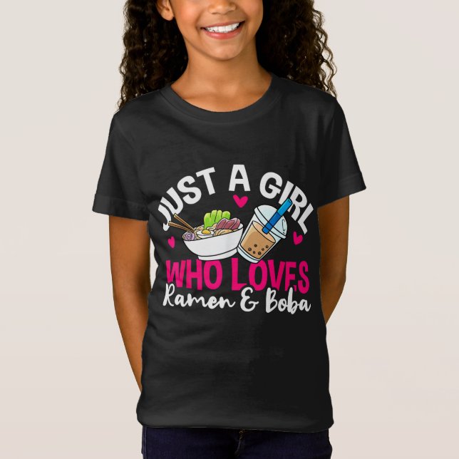 Camiseta Ramen Boba Bubble Tea Kawaii Anime Girl (Frente)