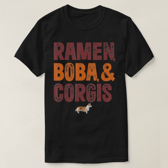 Camiseta Ramen Boba E Corgi (Frente do Design)