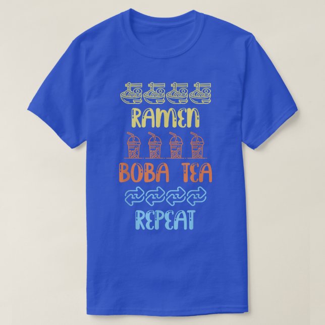 Camiseta Ramen Boba Tea Repeat Bubble Tea (Frente do Design)