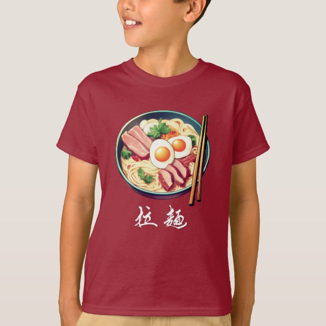 Camiseta Ramen Bowl com Kanji Symbols Kid's (Frente)