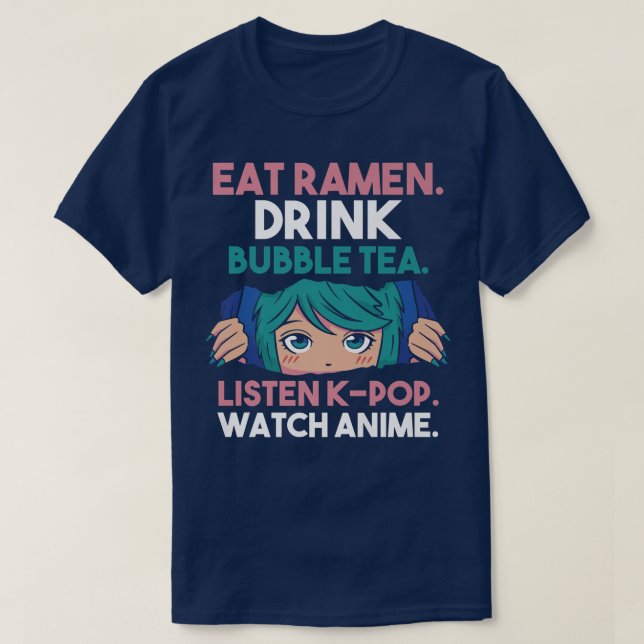 Camiseta Ramen Bubble Tea K-pop Anime Premium (Frente do Design)