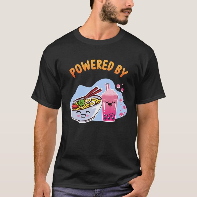 Camiseta Ramen Bubble Tea T Boba Noodles Anime Japonês (Frente)