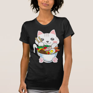 Camiseta Ramen Cat Anime Bowl Kawaii Neko Comida japonesa G