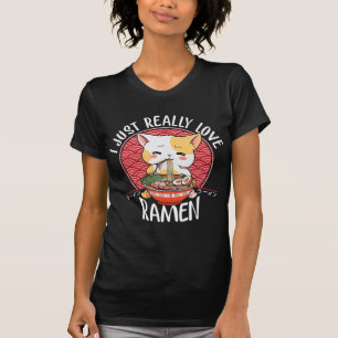 Camiseta Ramen Cat Anime Kawaii Japonês Gift Girls Officia