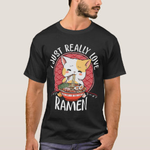 Camiseta Ramen Cat Anime Kawaii Japonês Gift Girls Officia