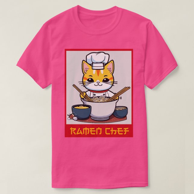 Camiseta Ramen Cat Chef (Frente do Design)