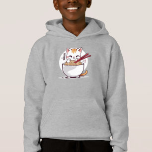Camiseta Ramen Cat Comendo Noodles Design T Shirt