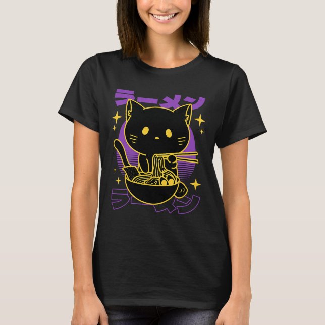 Camiseta Ramen Cat Japonês (Frente)