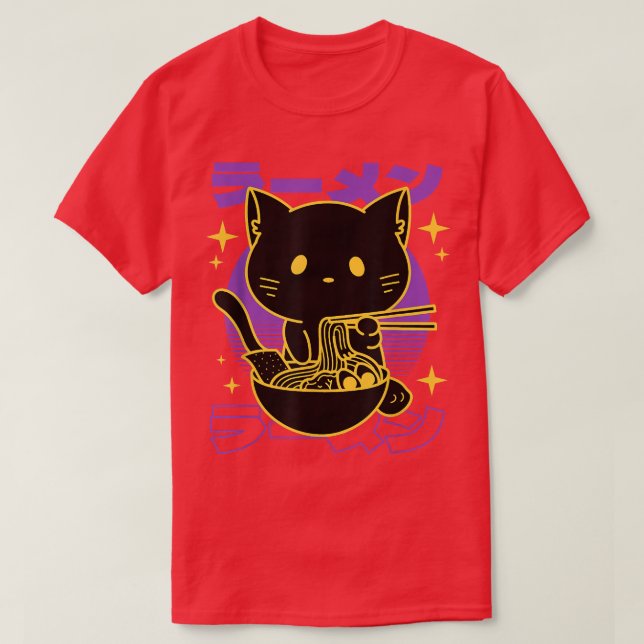 Camiseta Ramen Cat Japonês (Frente do Design)