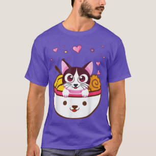 Camiseta Ramen Cat Japonês Anime Kawaii