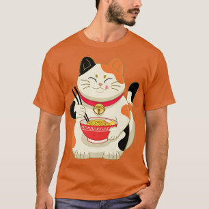 Camiseta Ramen Cat Japonês Anime Kawaii Girls Oficiais Tee