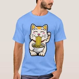 Camiseta Ramen Cat Japonês Anime Kawaii Girls Oficiais Tee