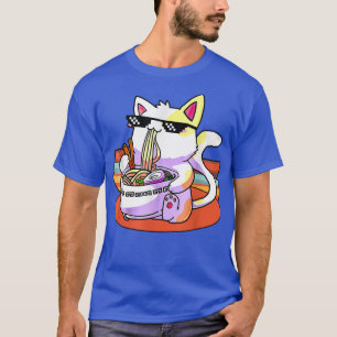 Camiseta Ramen Cat Kawaii Anime Comida Japonesa Adolescente
