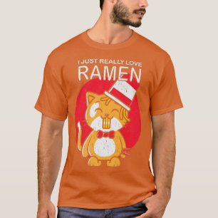 Camiseta Ramen Cat Kawaii Anime Comida Japonesa I Love Rame